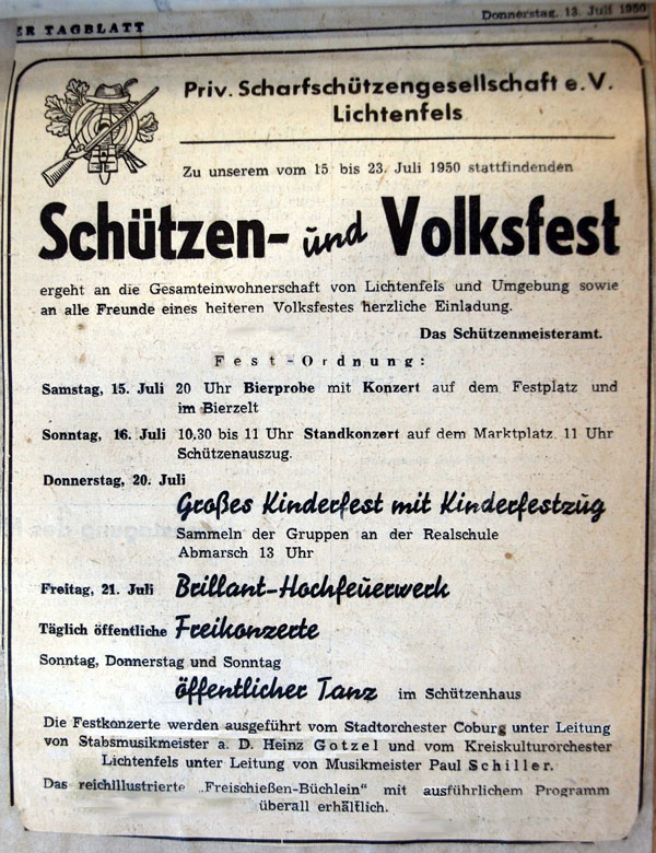 1950zeitungsanzeige schuetzenfest